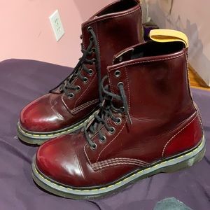dr martens, size 9 us, they’re dark red